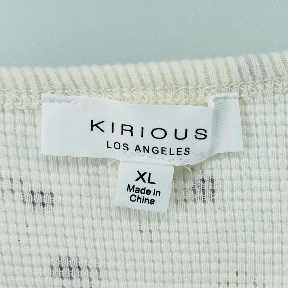 Kirious Dainty Floral Button-Front Cropped Top in Cream, NWT, Junior's XL - Picture 5 of 6